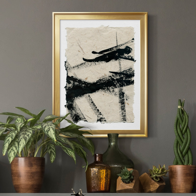 «Lines Crossed II», reproduction de cadre photo sur toile, Cadre doré, H 26,5 po x l 36,5 po x P 1,5 po