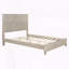Grand lit plateforme en bois massif avec grande tête de lit, beige-129199372