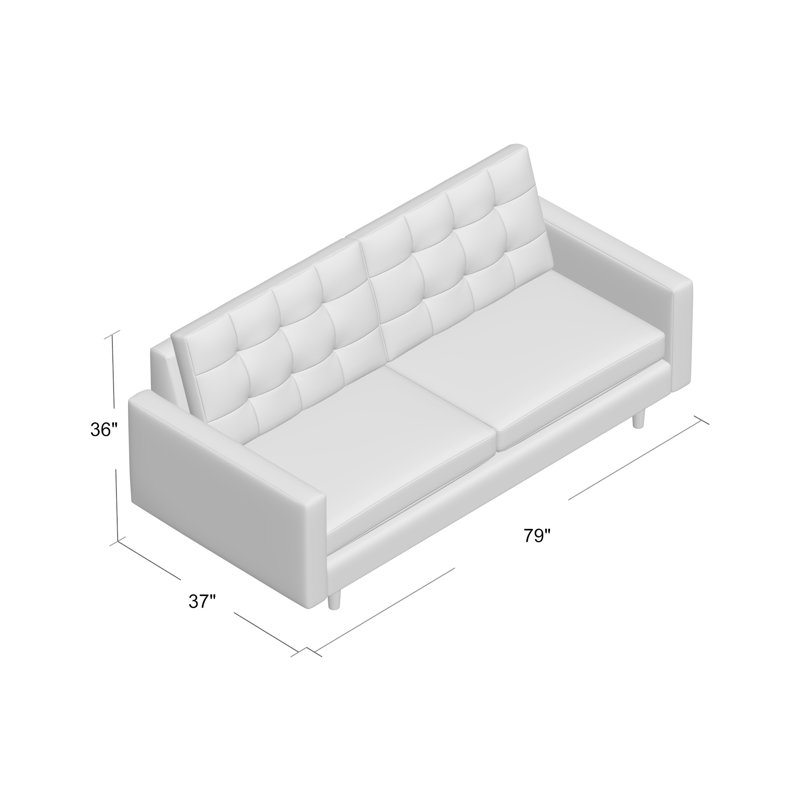 Upholstered 79'' Sofa, Klein Laguna, 60 Inches, Black