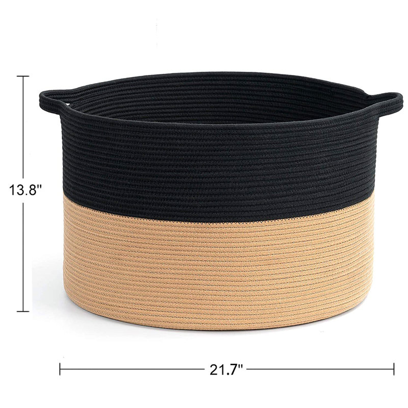 Laundry Basket, Black/Camel