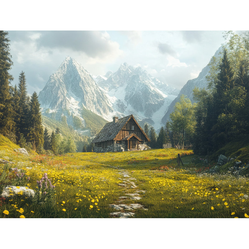 Jardin alpin - montagne sauvage, H 36 po x l 48 po