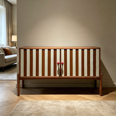 Vertical Striped Contrasting Buffet Table