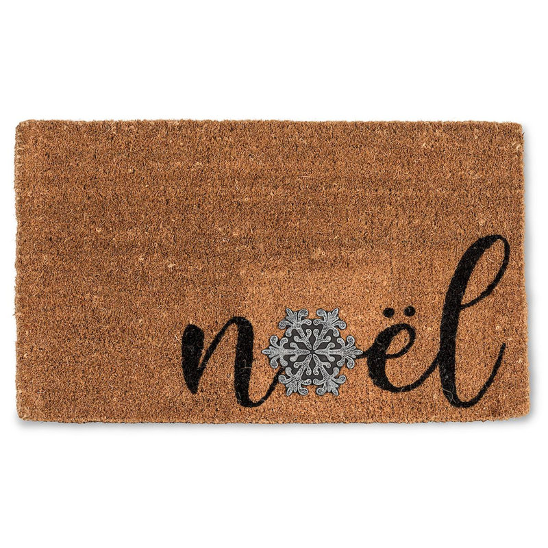 Paillasson extérieur Breylen Noel avec flocon de neige O 30 po x 18 po