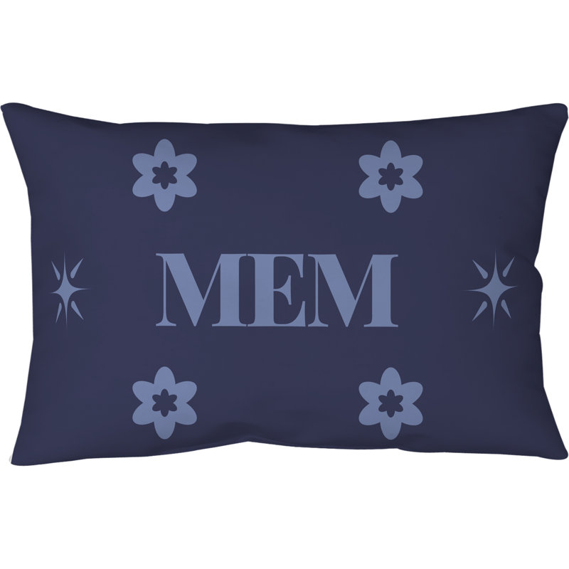 Coussin 14 po x 10 po Memphis Colors, Bleu marine/bleu