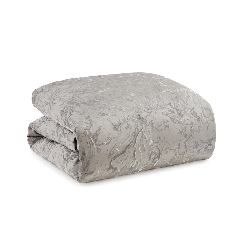 Liquid Marble Duvet Cover, Gray, Queen Duvet Cover