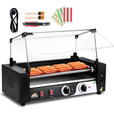 Costway 1600W Electric BBQ Grill with Warming Rack, Temperature Control &  Grease Collector Red