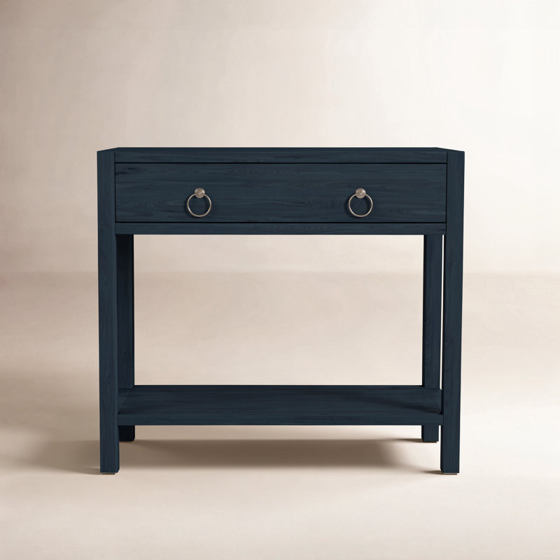Lark 30" Wood 1-Drawer Nightstand, Navy Blue