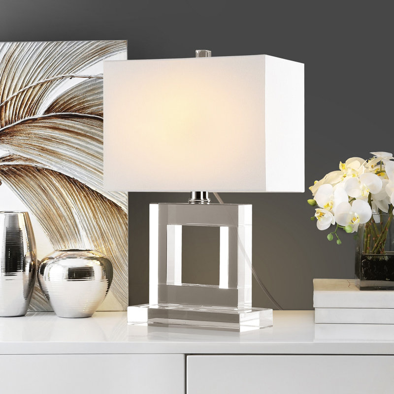 Lampe de table blanche / transparente de 20,5 po Chaena