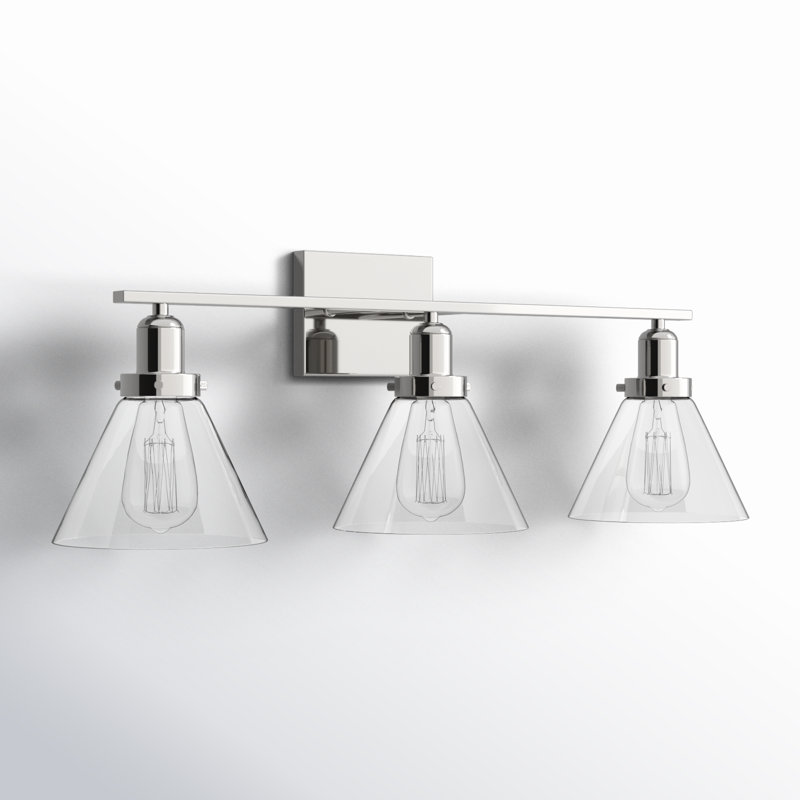 Éclairage pour meuble-lavabo à 3 lumières à intensité variable en nickel poli Catalina, Nickel poli