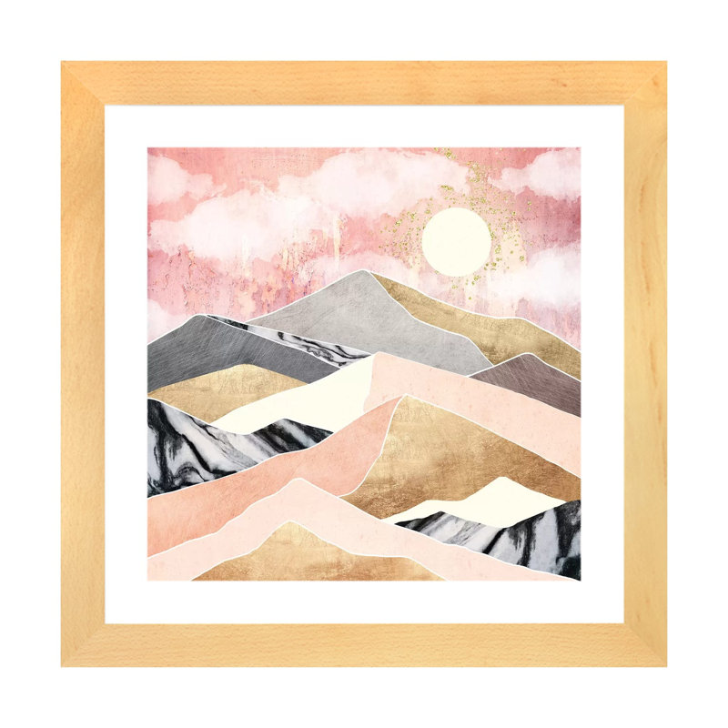 Summer Sun - reproduction d'impression, Toile avec cadre en bois beige, Blanc, H 24 po x l 24 po x p 1 po