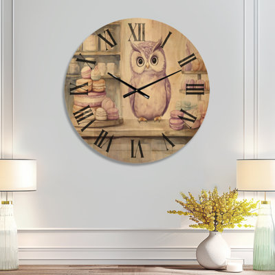 Lavender Macaron Counter - Kitchen Wood Wall Clock