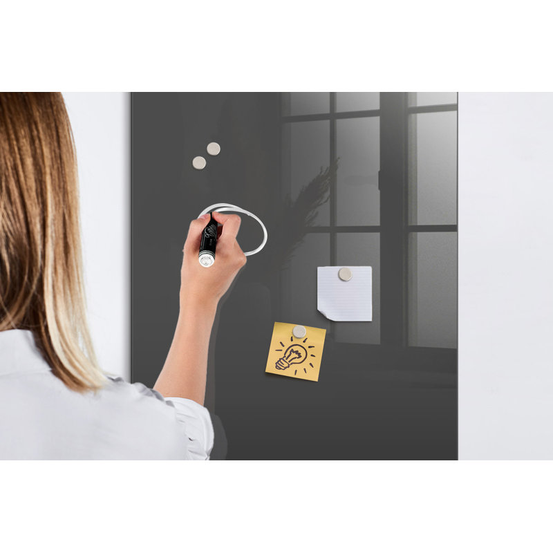 Magnetic Glass Dry Erase Board, Grey