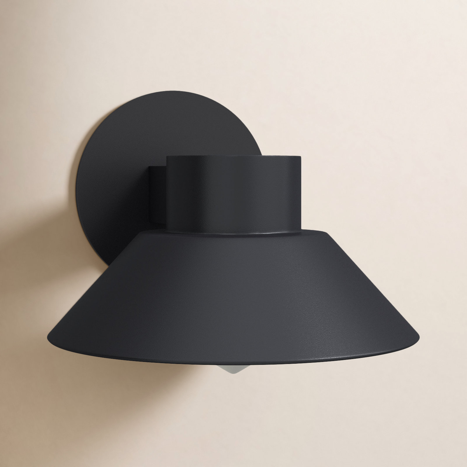Erikson LED Frosted Outdoor Armed Sconce, Black, 8'' H x 10" W x 11" D