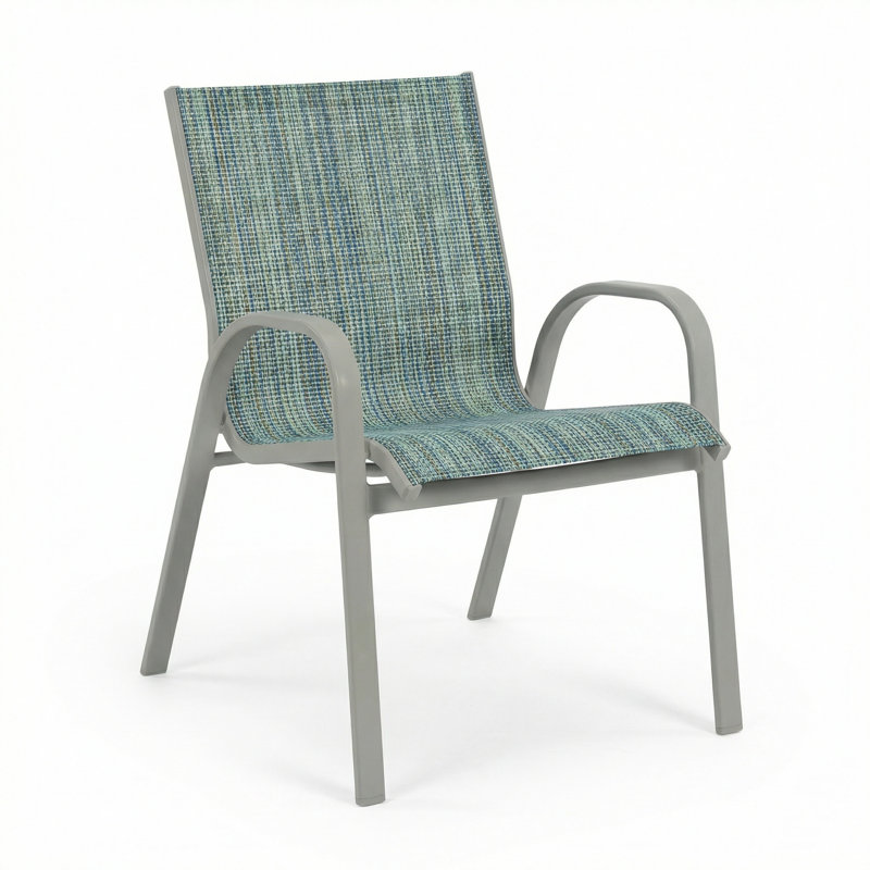 Chaise avec accoudoirs, Toile Nova Nova / gris mat