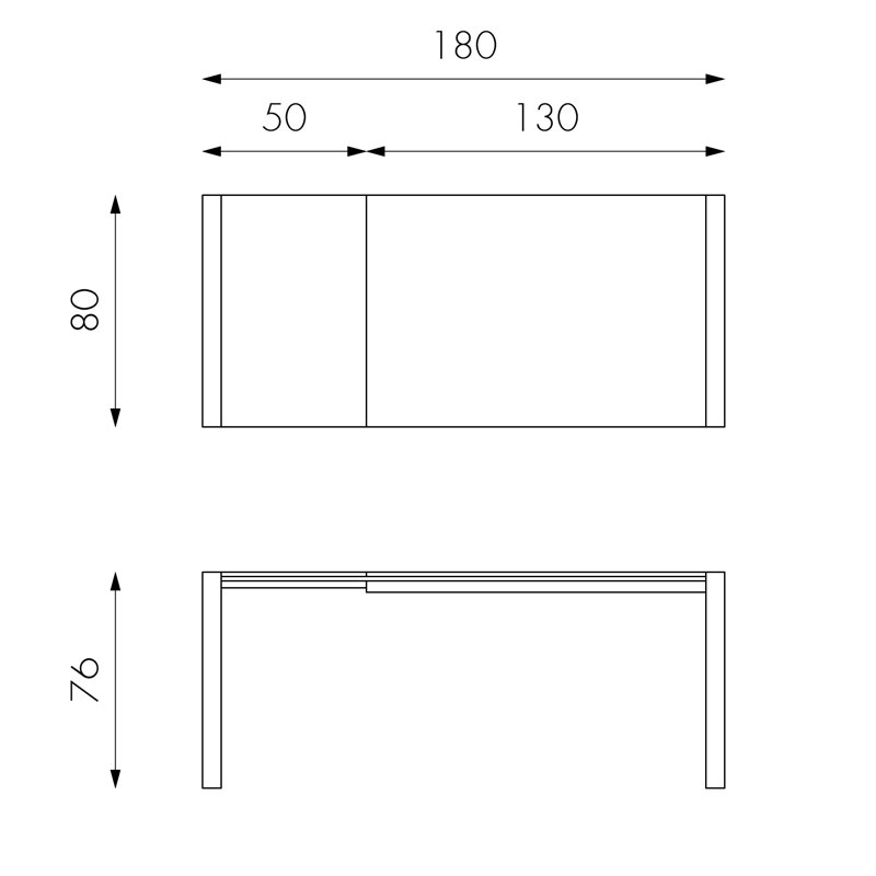 Brickhouse Extendable Glass Top Metal Base Dining Table, Grey