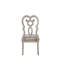 Ensemble de deux chaises d'appoint en velours et en bois massif ivoire et champagne