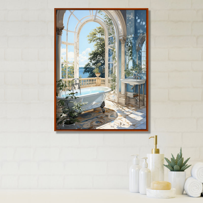 Dashira Bathroom Tranquil Reflections IV - Impressions encadrées pour la salle de bain, H 40 po x l 30 po, Brun