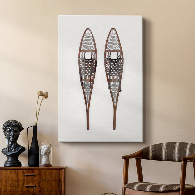 Raquettes à neige rétro - galerie Cavas sur mesure, H 12 po x l 8 po