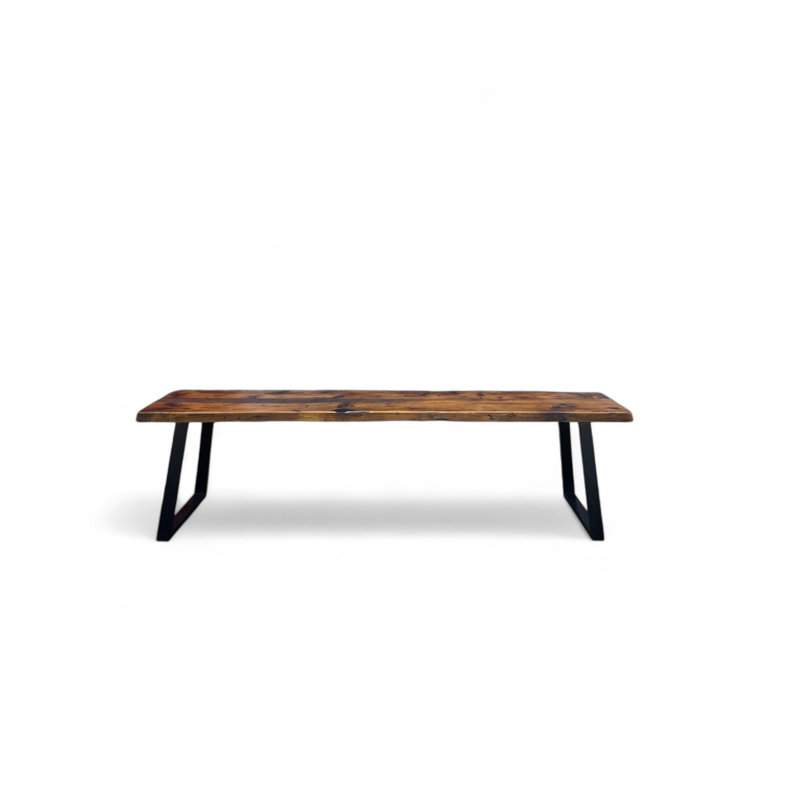 Banc trapézoïdal Timberland, H 22 po x l 84 po x P 15 po, Brun