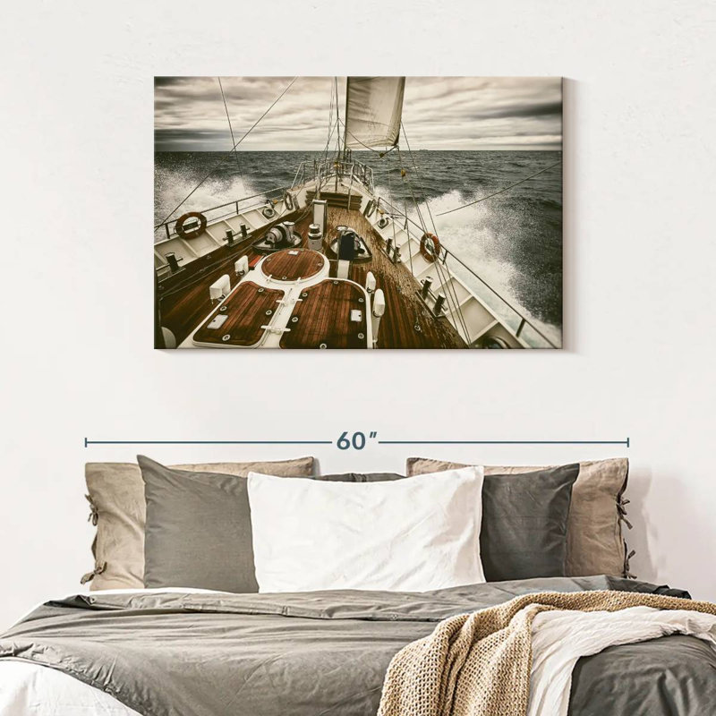 Yacht at Sea, reproduction sur toile, H 30 po x l 45 po x P 1,25 po