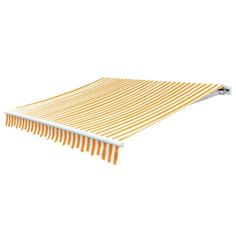 152'' W x 118'' D Polyester Cover Retractable Patio Awning, 157.5" x 118.1", Yellow/White