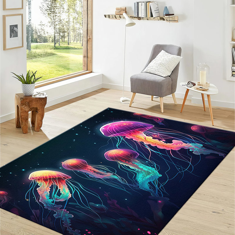 High-Quality Printed Rug with Soft Pile and Intricate Floral Design Ideal for Enhancing the Aesthetic Appeal of Your Living Room or Bedroom
