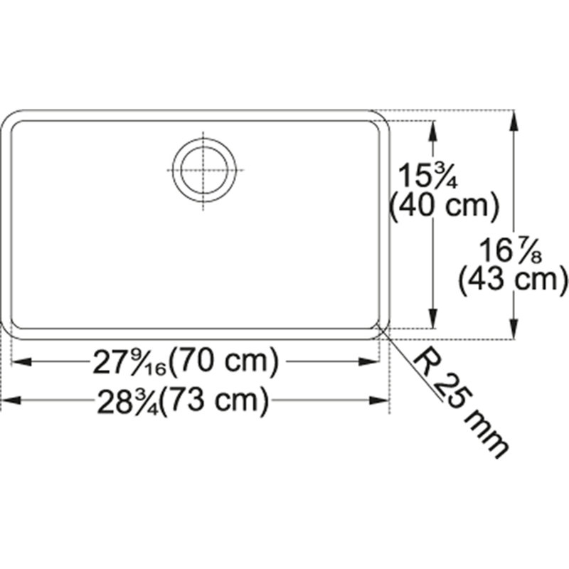 Kubus 29" L x 17" W Undermount Kitchen Sink