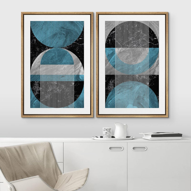 Mid Century Shape 2 - Pieces, Natural, 24" H x 32" W