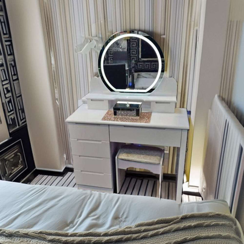 95 cm W Chest of 5 Drawers, White