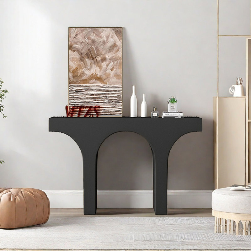Console moderne minimaliste, H 33,46 po x l 47,24 po x P 13,78 po, Noir, noir, noir, noir