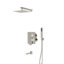  Robinet de baignoire et de douche à pression équilibrée Crozet avec pomme de douche à pluie carrée de 10 pouces (valve incluse) en nickel brossé-86686192