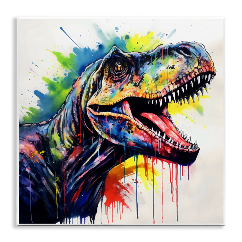 Plaque murale colorée T-Rex Roaring, design by Creative Studio