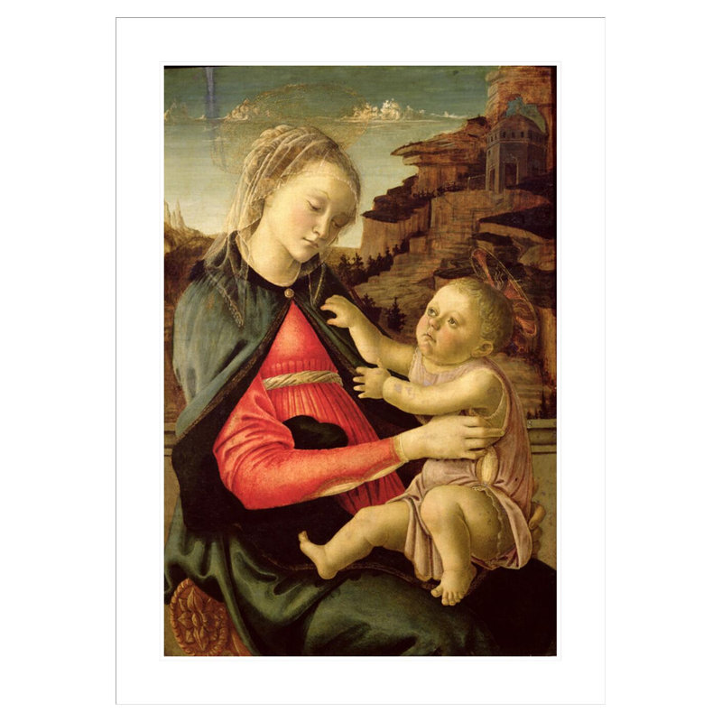 La Vierge et l'enfant (Madonna of the Guidi da Faenza) par Sandro Botticelli - Estampe numérique encadrée