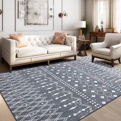 Fillender Large Living Room Area Rug Soft Boho Moroccan Farmhouse Rugs For Bedroom Under Dining Table