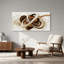 Art abstrait sur toile rubans tourbillonnants abstraits dorés et bronze-1072349192