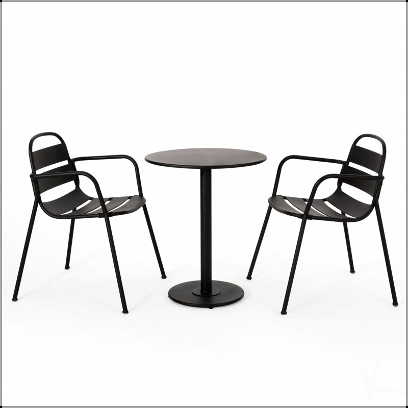 NOVA BISTRO ENSEMBLE: sièges d'extérieur minimalistes avec cadres courbés et conception à lattes ouvertes pour plus de confort et de style