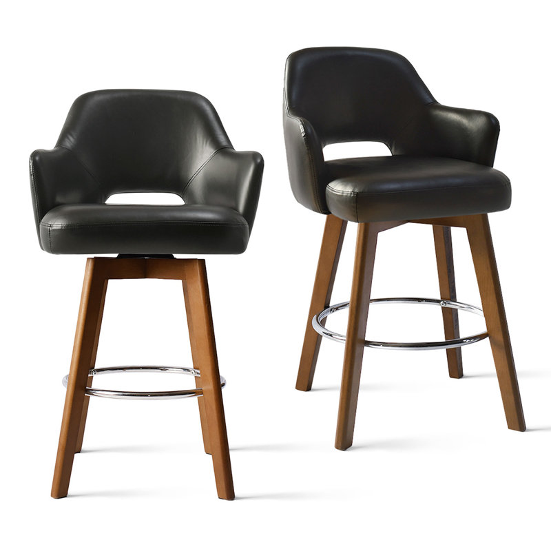 Tabouret de comptoir pivotant 26,5 po Blerina, Noir