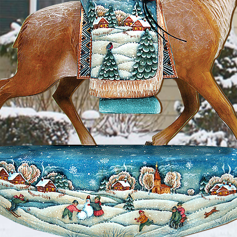 « renne », art de jardin père noël