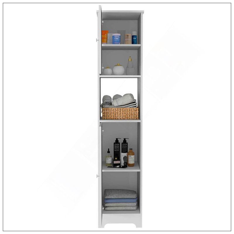 Armoire à linge Charlotte, armoire à 2 portes simple, division, une tablette, Beige