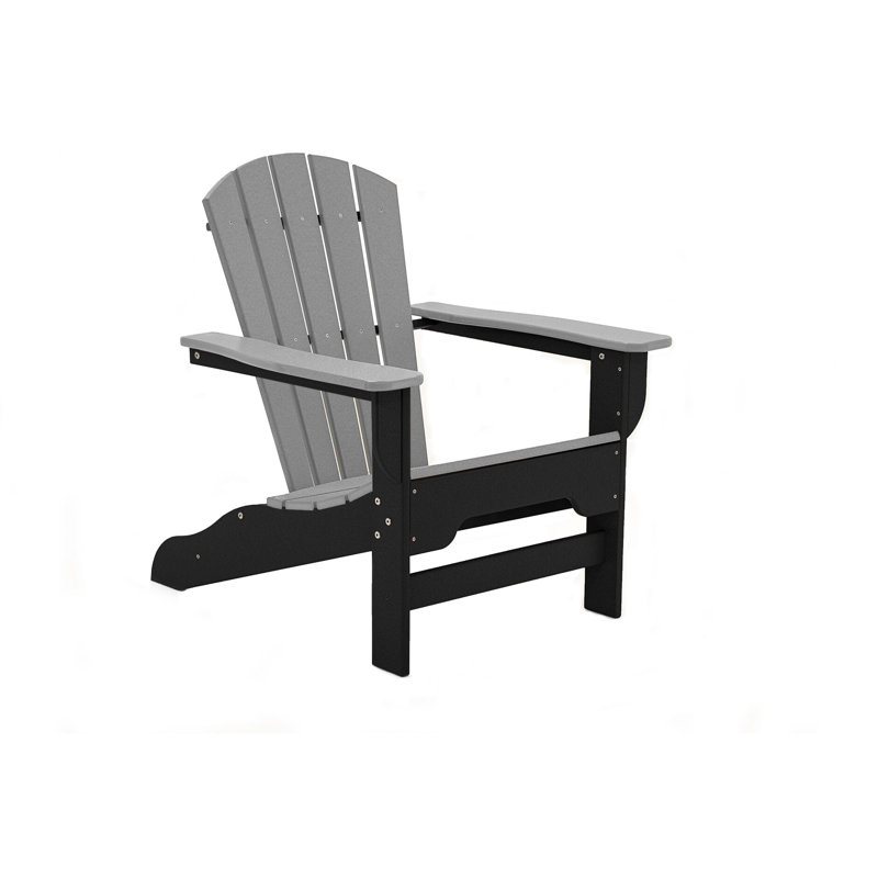 Chaise Adirondack en plastique / résine Willene, Noir / gris clair