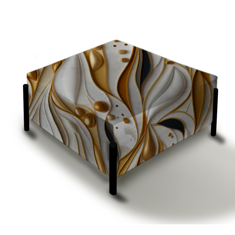 Grand repose-pieds carré Marble