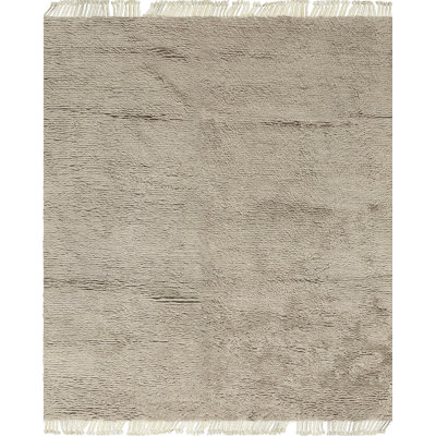 Hand-Knotted High-Quality Light Brown Area Rug