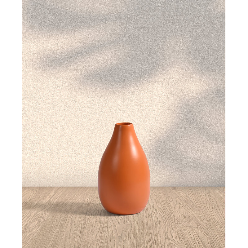 8-Inch Orange Bamboo Decorative Table Vase