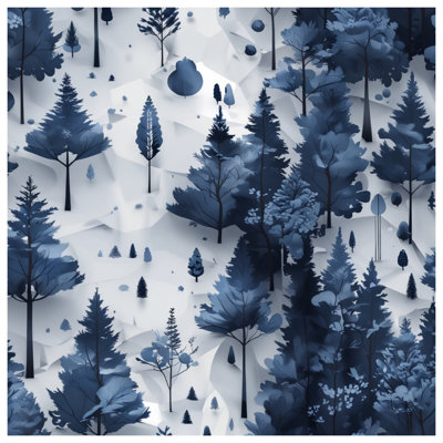 Blue Forest Landscape Canvas Gallery Wrap in Many Sizes