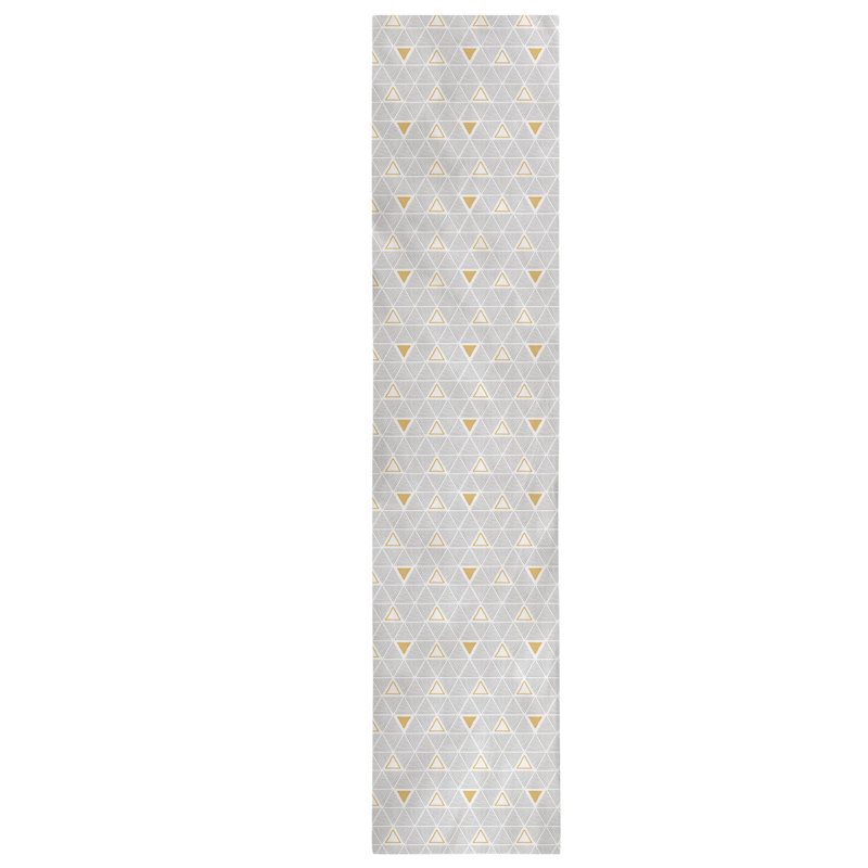 Chemin de table fêtest hol, L 90 po x l 16 po, Gris / jaune, Polyester