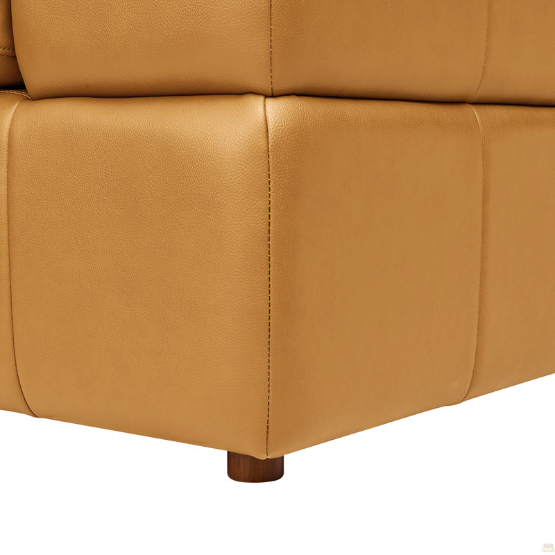 Canapé modulaire à large accoudoirs en cuir assorti