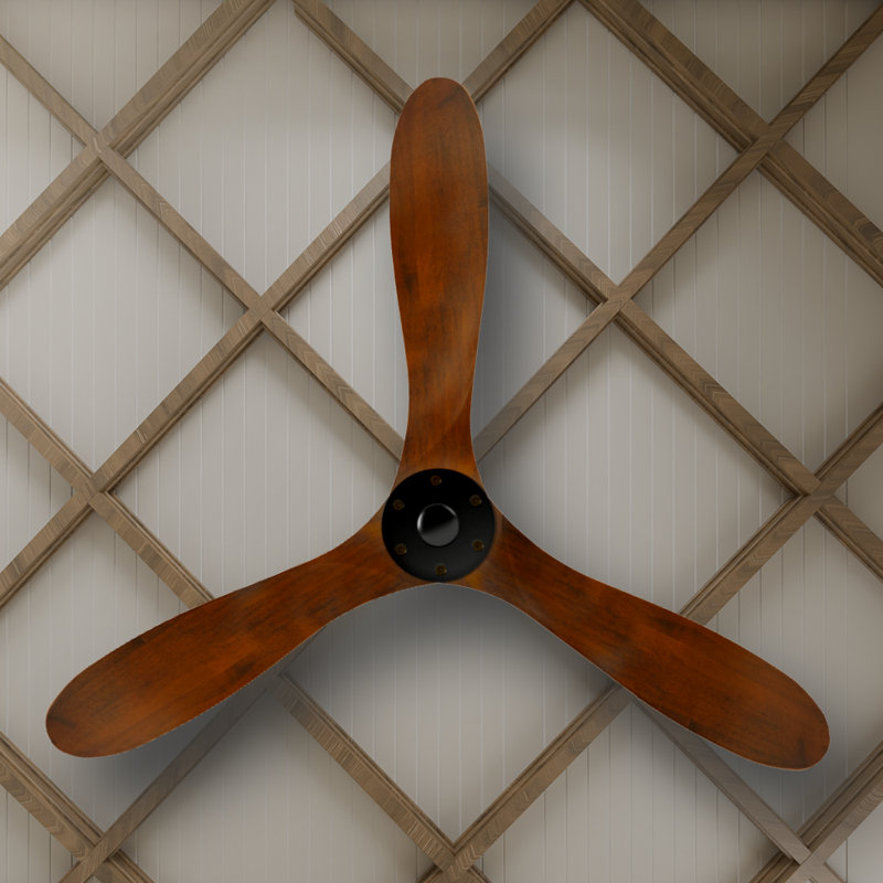 Ventilateur de plafond avec ensemble d'éclairage Omaima, 52''