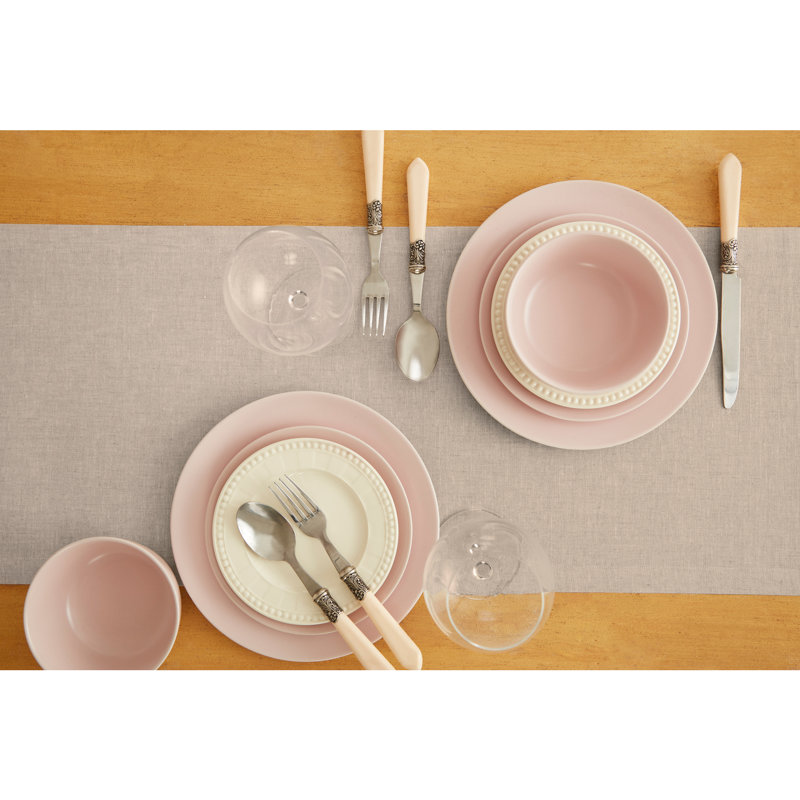 Diana - 100% Pure Linen Table Runner, 90" x 14", Light Natural