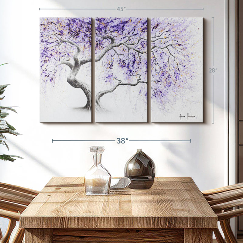 Reproduction sur toile mauve, H 28 po x l 45 po x P 1,25 po