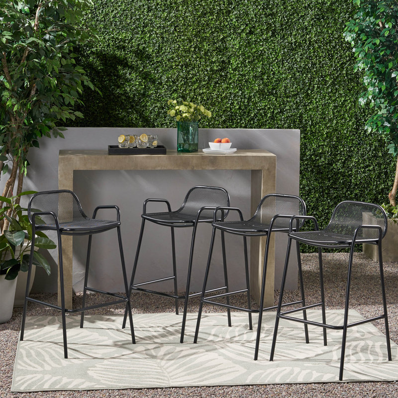 Tabouret de bar 28,75 po Karsyn, Noir mat, 4